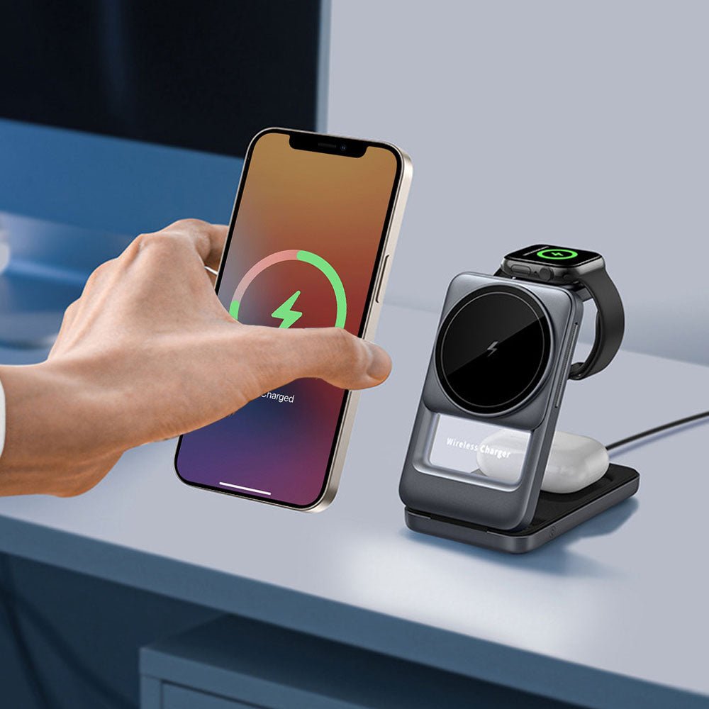 AuraCharge Trio Foldable 3 in 1 Magsafe Charger - Moderno Collections