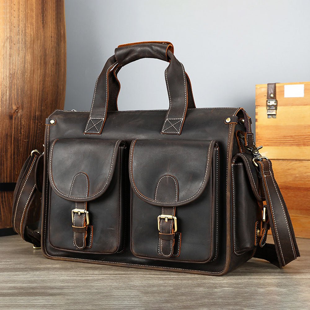 GoBag Leather Messenger Bag - Moderno Collections