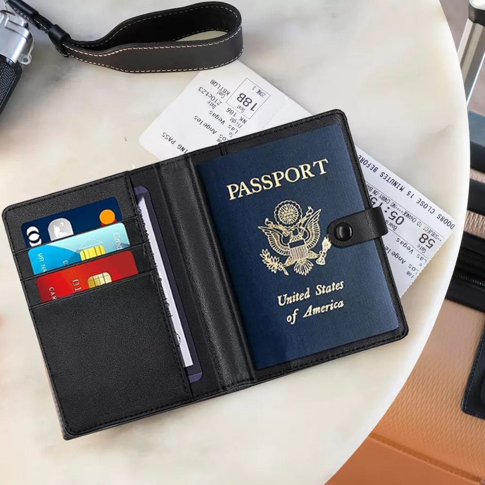 Premium Leather AirTag Travel Wallet