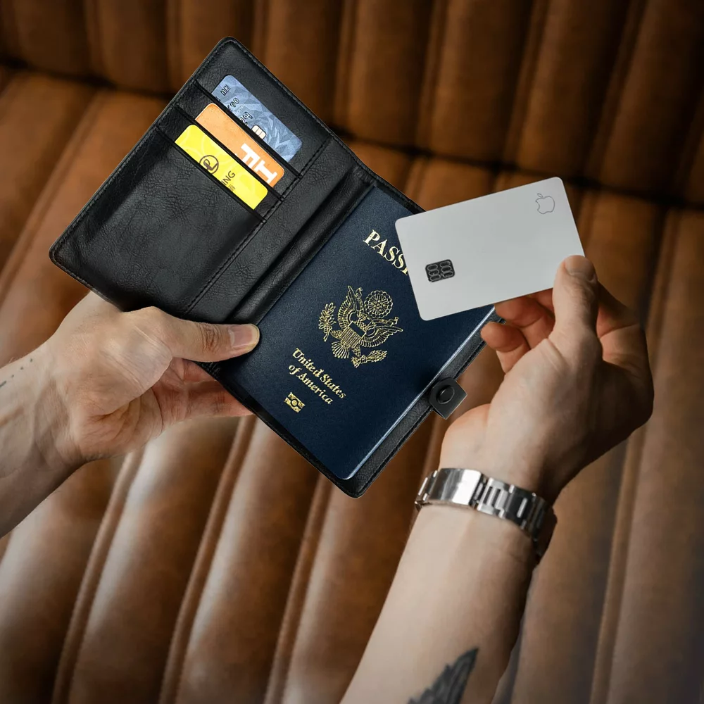 Premium Leather AirTag Travel Wallet