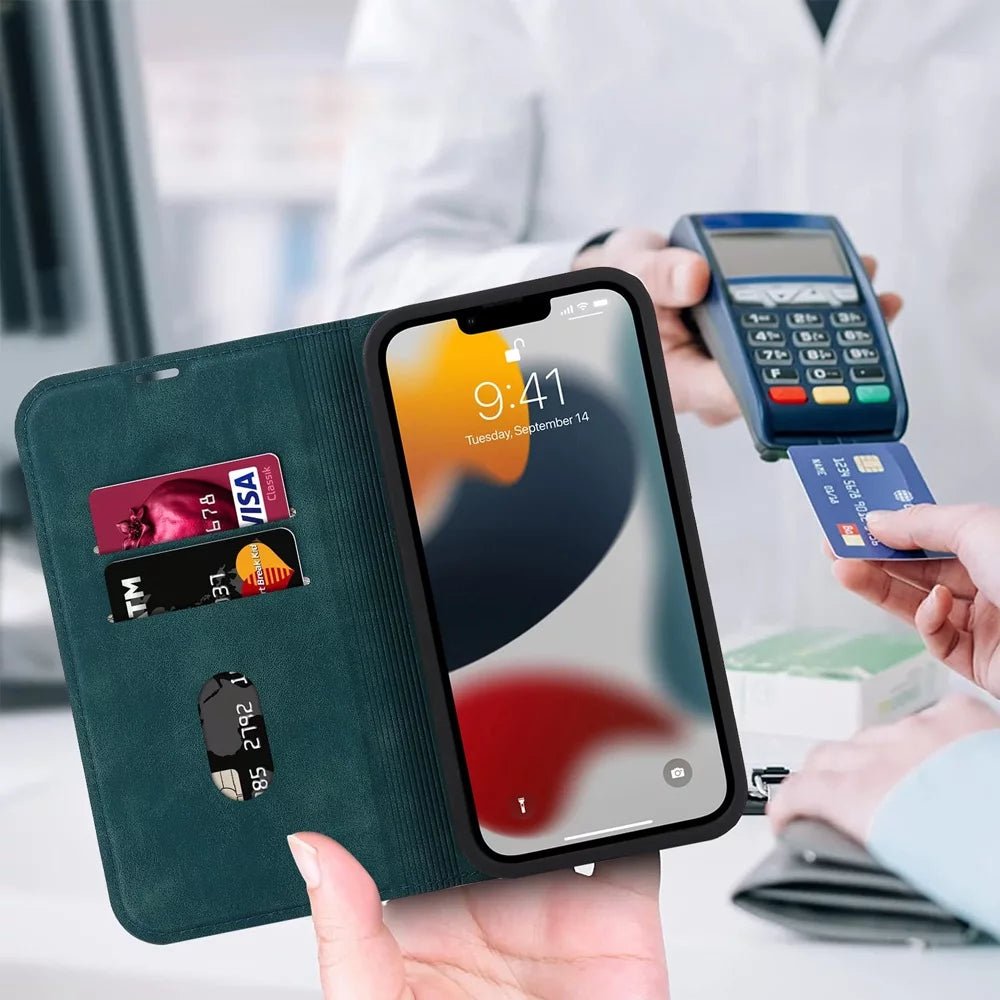 Premium Leather Wallet MagSafe iPhone Case - Moderno Collections