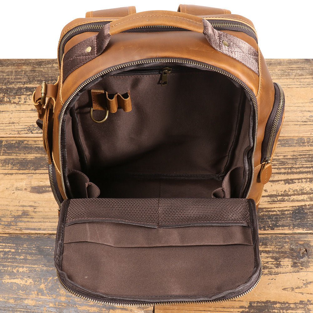 Retro Riverstone Travel Leather Backpack - Moderno Collections