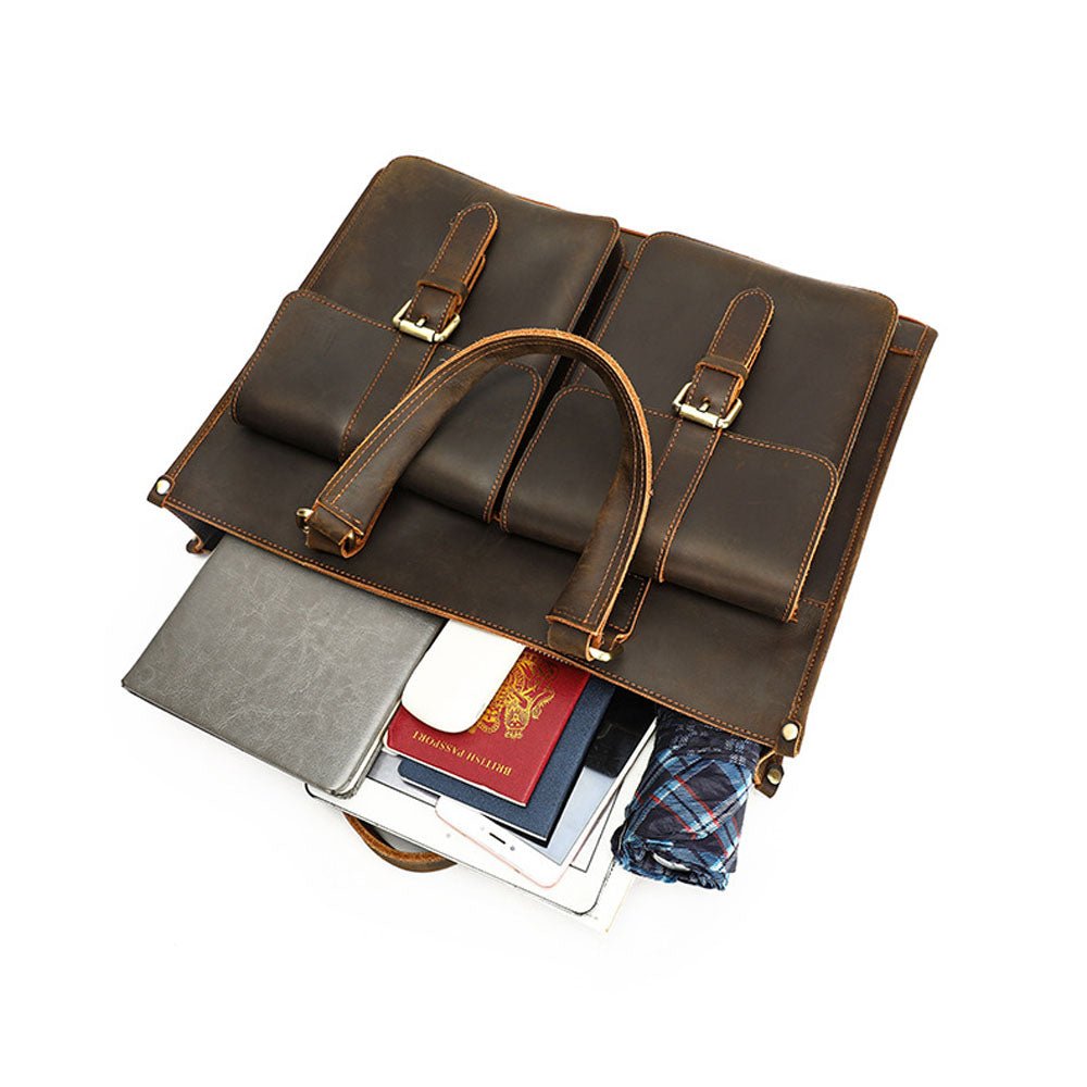 RetroMagna Leather Messenger Bag - Moderno Collections