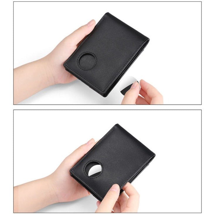 Genuine Leather Wallet With Airtag Pouch - Moderno Collections
