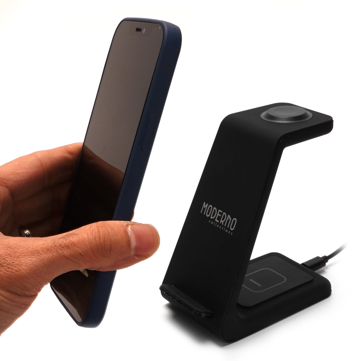 Premium 3 in 1 Fast Wireless Charging Stand for iPhone, Apple Watch &amp; AirPods - Moderno Collections