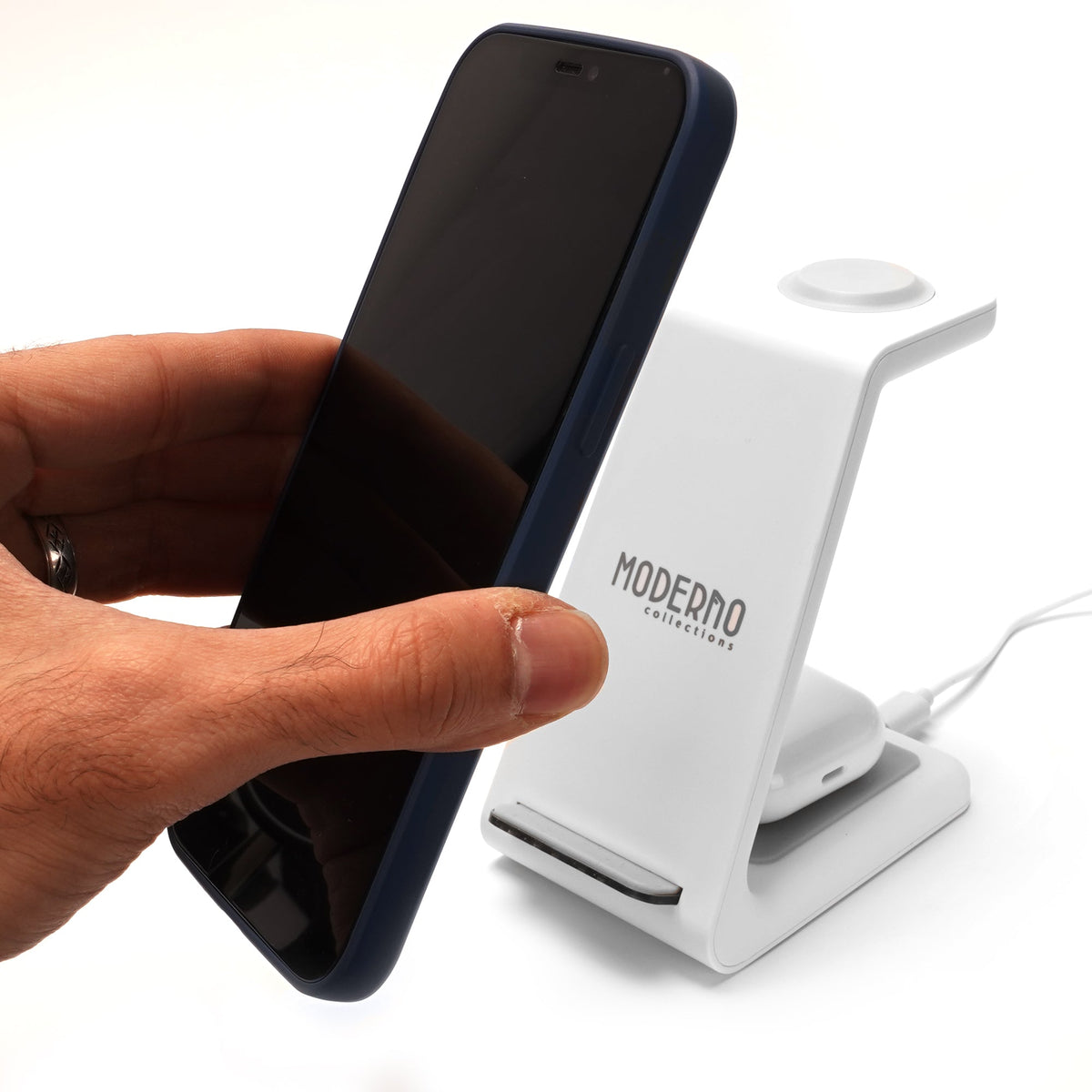 Premium 3 in 1 Fast Wireless Charging Stand for iPhone, Apple Watch &amp; AirPods - Moderno Collections