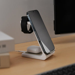 Thumbnail for Premium 3 in 1 Fast Wireless Charging Stand for iPhone, Apple Watch & AirPods - Moderno Collections
