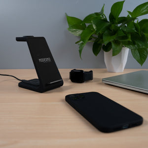 Thumbnail for Premium 3 in 1 Fast Wireless Charging Stand for iPhone, Apple Watch & AirPods - Moderno Collections