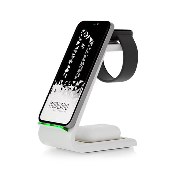 Premium 3 in 1 Fast Wireless Charging Stand for iPhone, Apple Watch &amp; AirPods - Moderno Collections