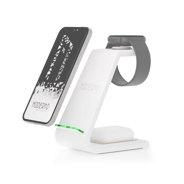 Premium 3 in 1 Fast Wireless Charging Stand for iPhone, Apple Watch &amp; AirPods - Moderno Collections