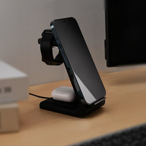 Thumbnail for Premium 3 in 1 Fast Wireless Charging Stand for iPhone, Apple Watch & AirPods - Moderno Collections
